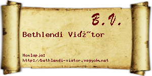 Bethlendi Viátor névjegykártya